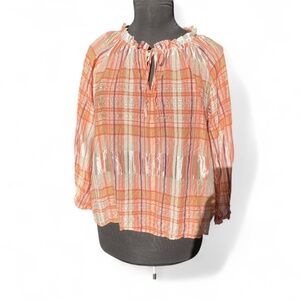 Silk Cotton Blend Peasant Blouse by Madewell